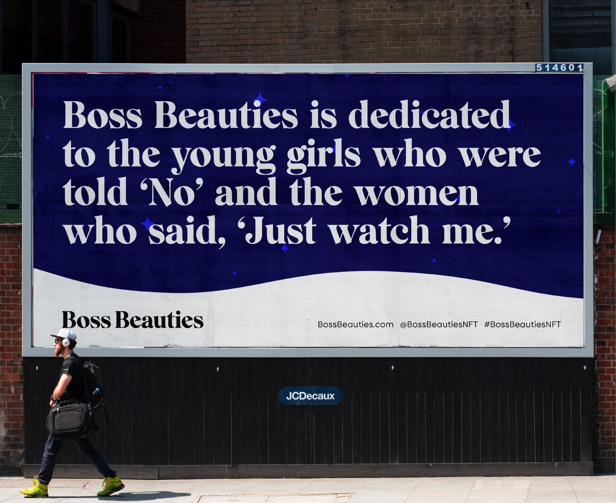 Boss Beauties billboard in public space