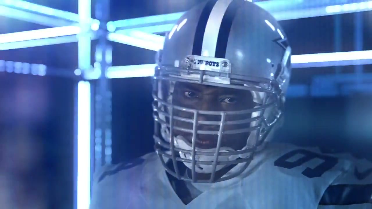 A Dallas Cowboys player in the NBC Sunday Night Football broadcast open.